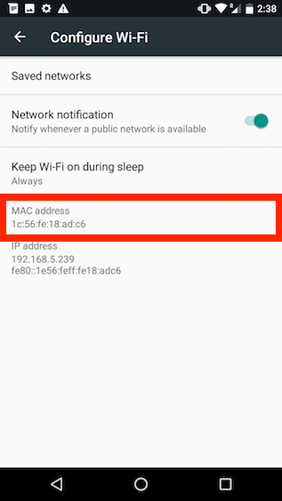 how to change mac address on samsung phone